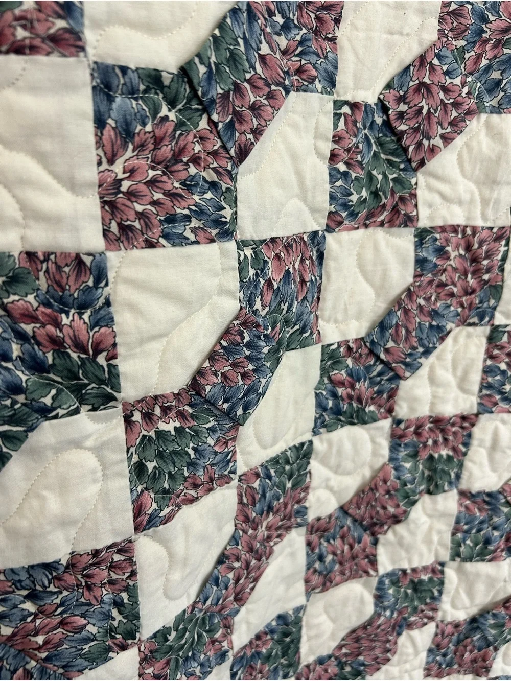 Handmade Patchwork Quilt Cottagecore About 6 ft x 8 ft Vintage